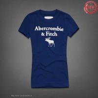 dames abercrombie fitch korte tees logo blauw wit Mode Vintage ga38p148